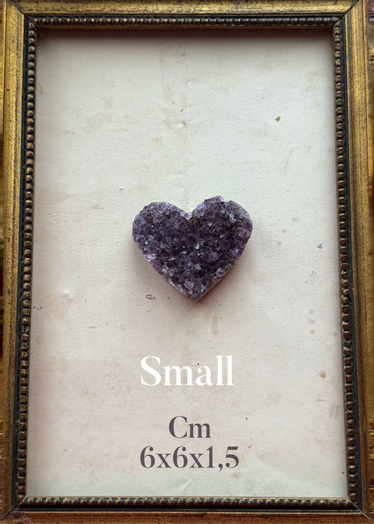 Cuore piccolo in drusa di ametista – 6x6 cm – decorazione minerale