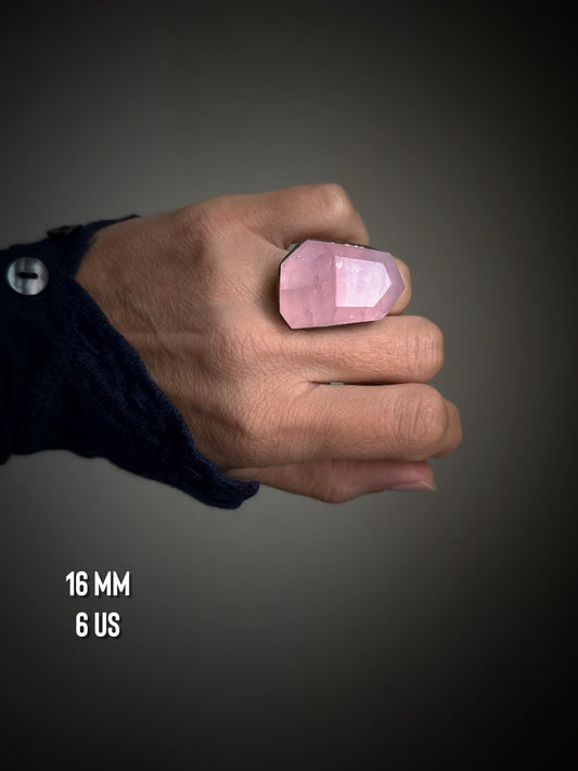 Anello con Quarzo rosa mis.6-7-8