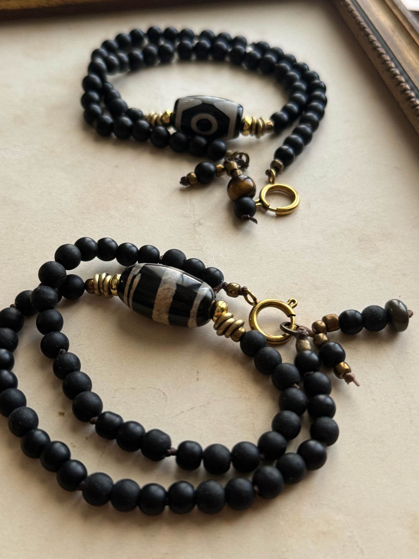 Bracciale Etnico Onice e Agata Dzi – Mod.28