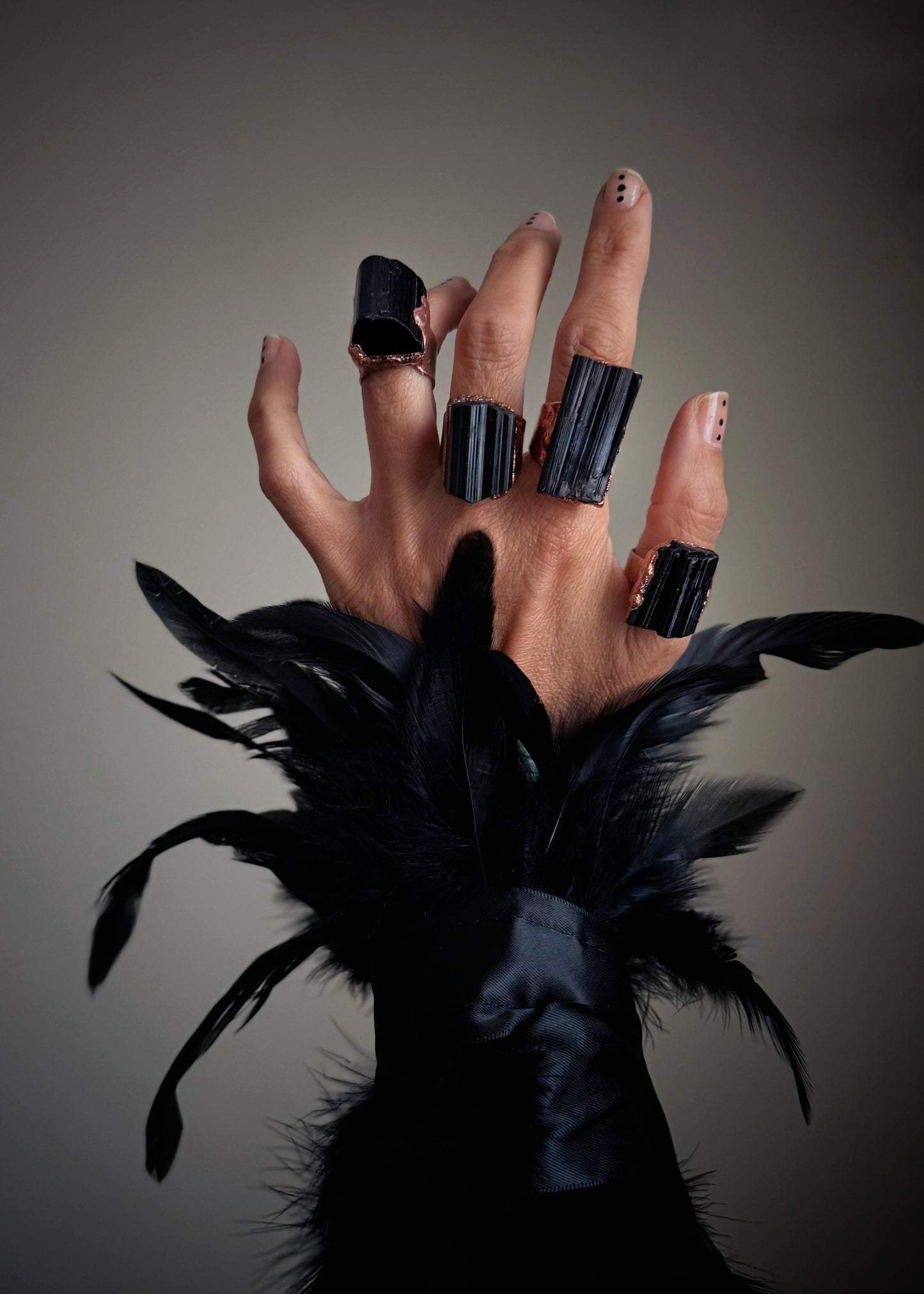 Handmade Copper Ring with Raw Black Tourmaline – Ebbijoux