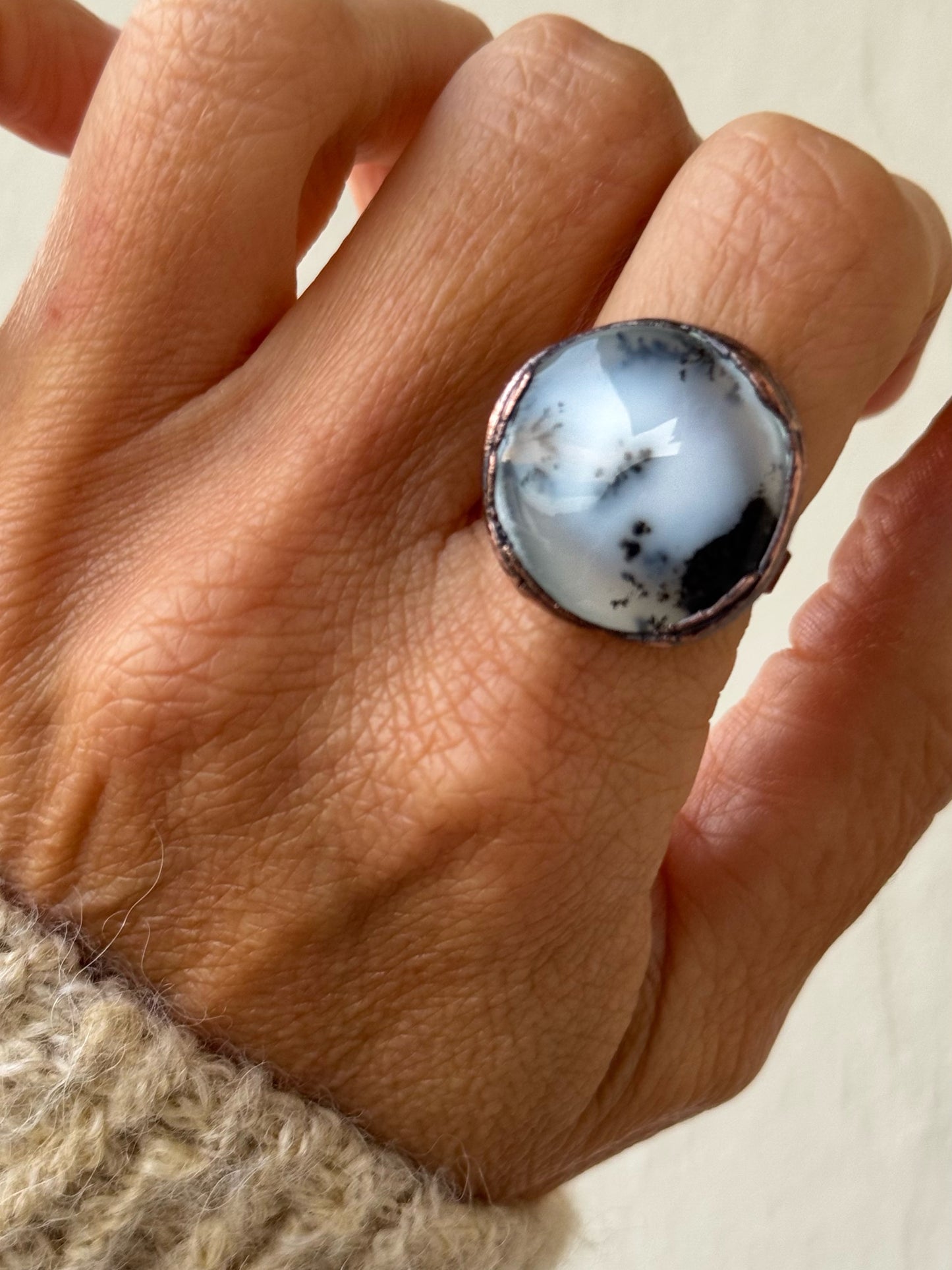 Anello con Agata Dendritica mis.9