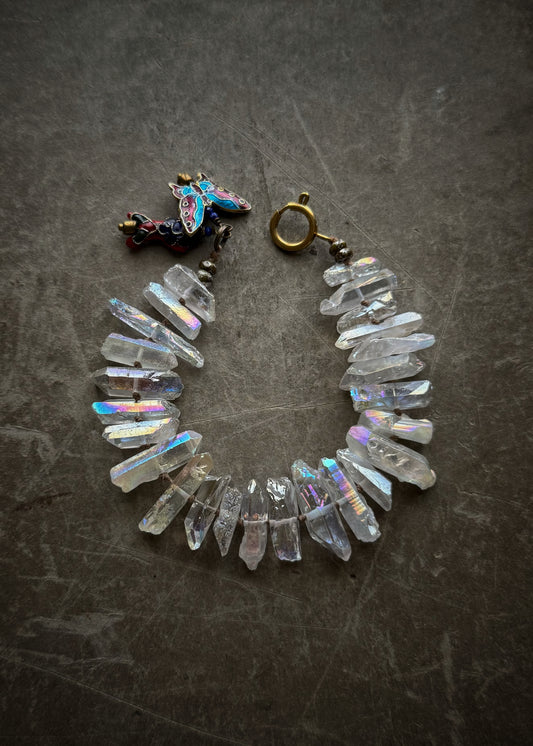 Aura Quartz Bracelet with Cloisonné Charm – Mod.28