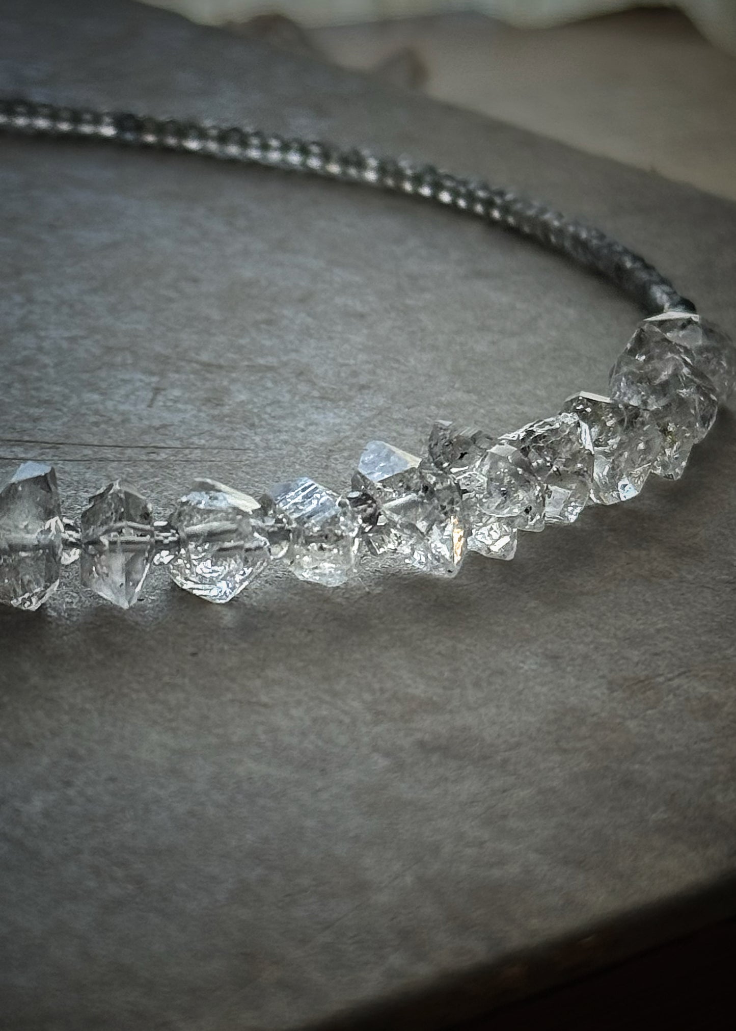 Girocollo Labradorite e Quarzi di Herkimer | Su Misura. Mod.33