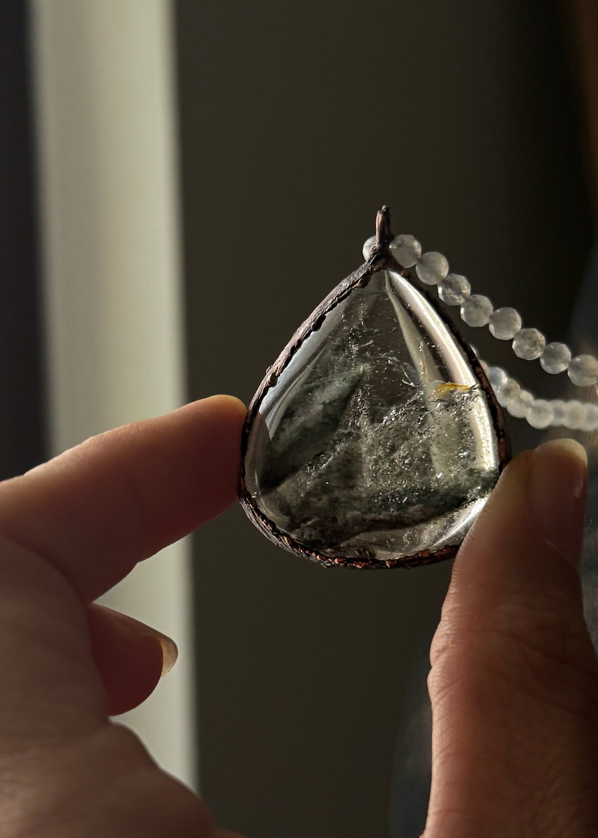 Collana Lunga Lodolite e Labradorite - Gioiello Artigianale - Mod.23