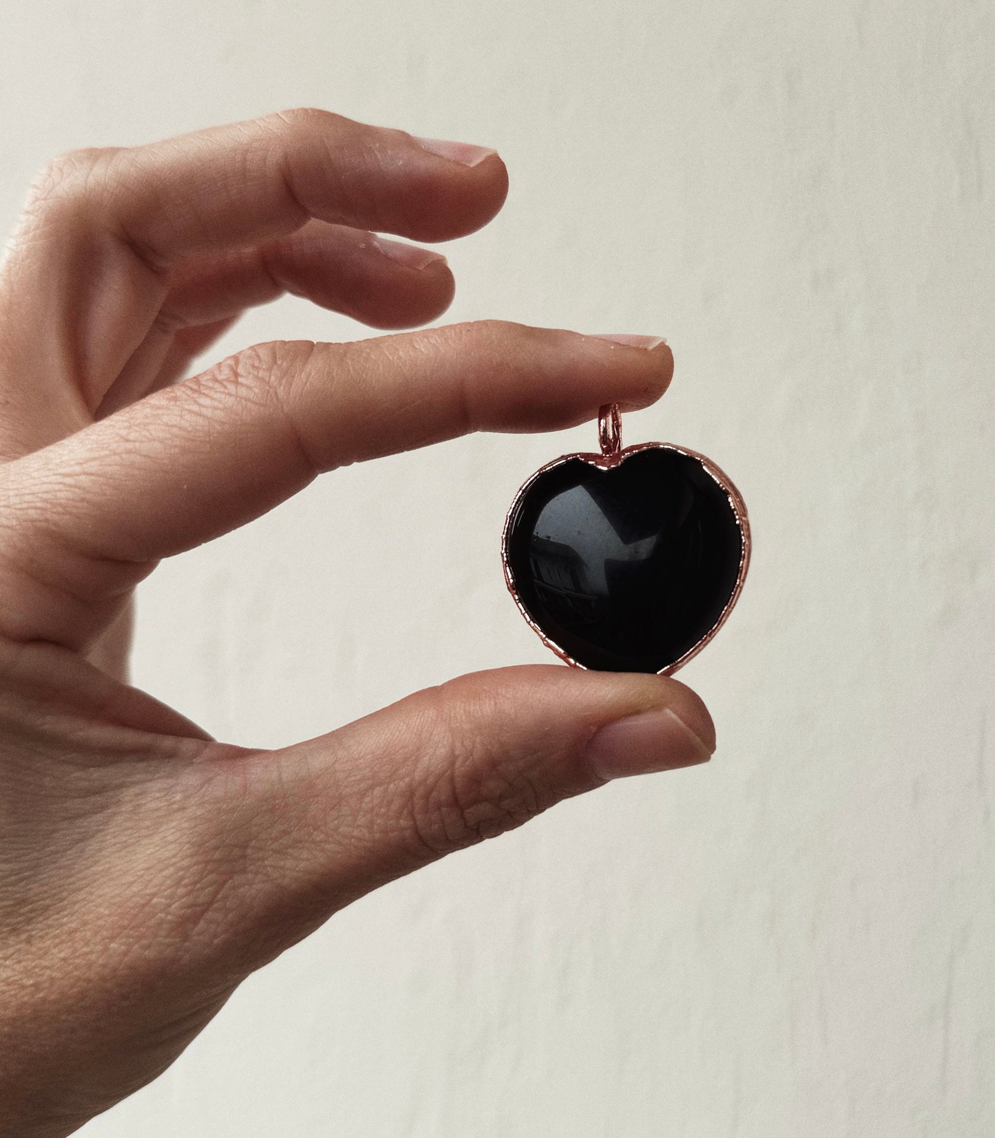 Collana con cuore nero di ossidiana