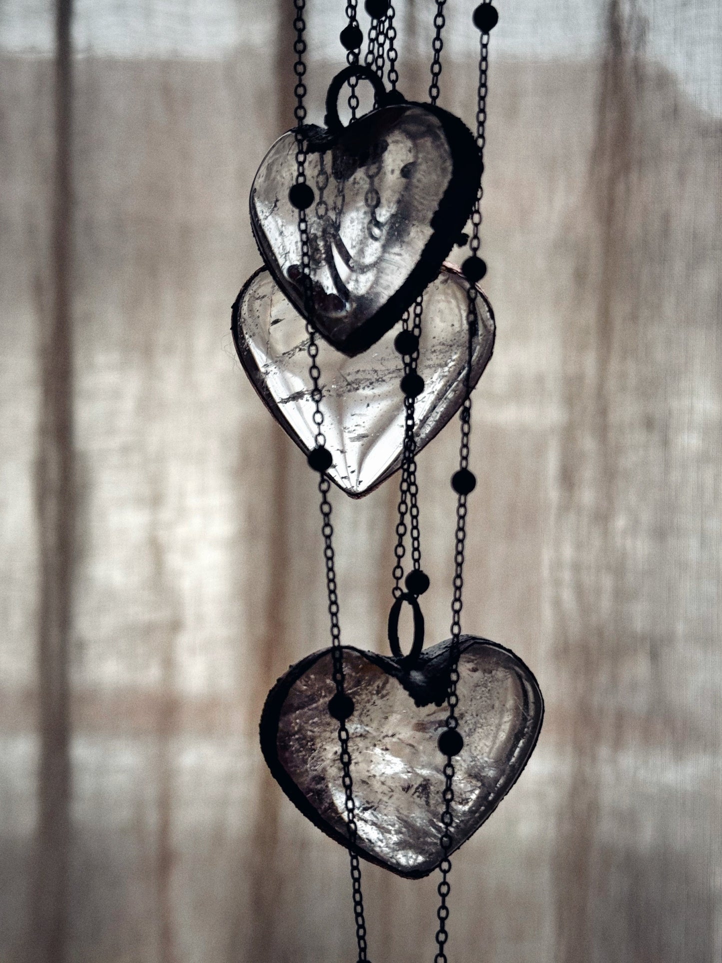Collana con cuore di quarzo ialino