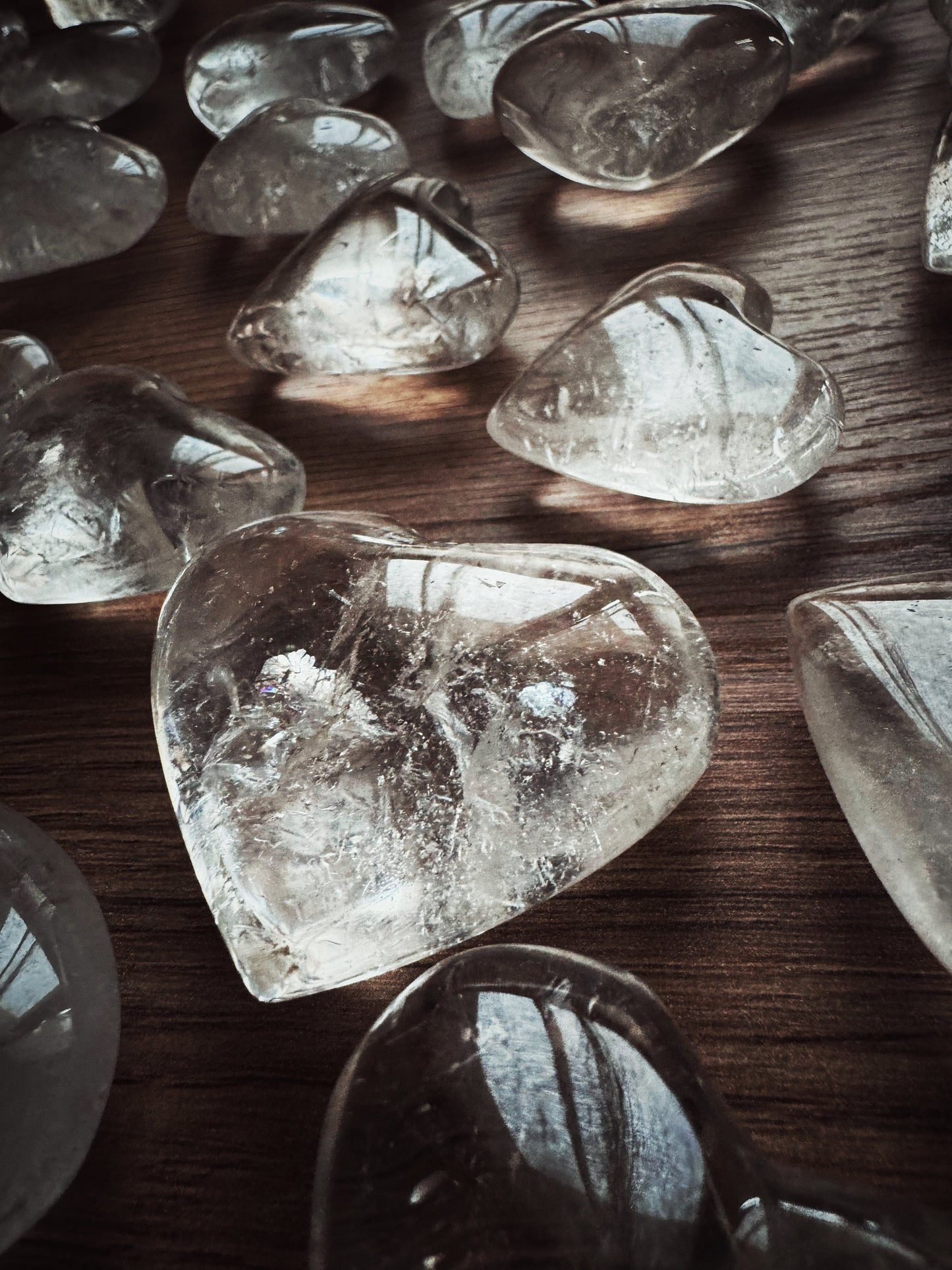 Collana con cuore di quarzo ialino