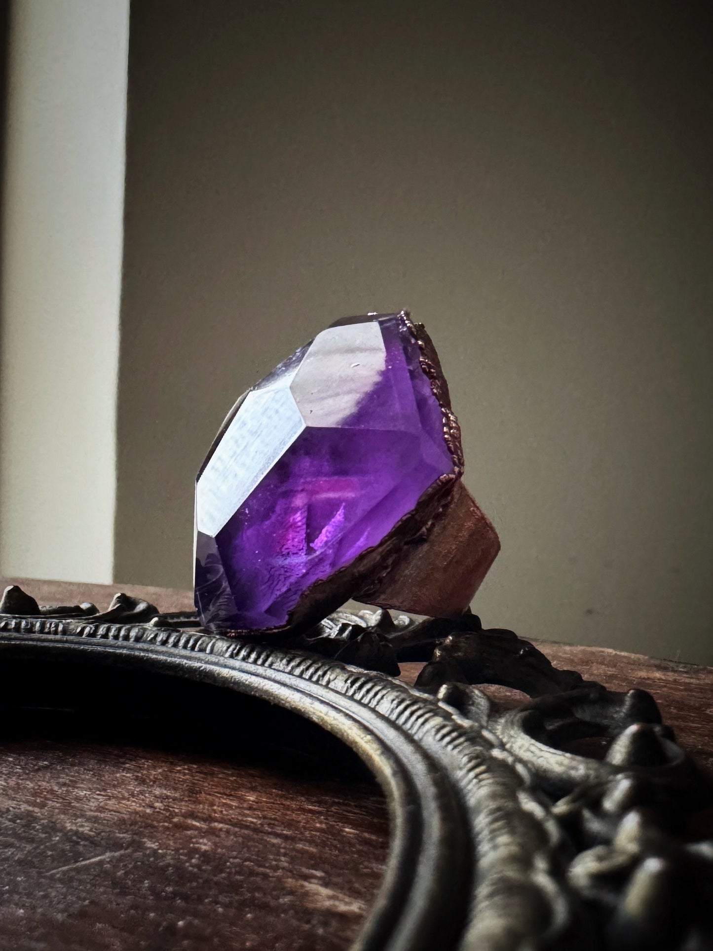 Large rings with amethyst