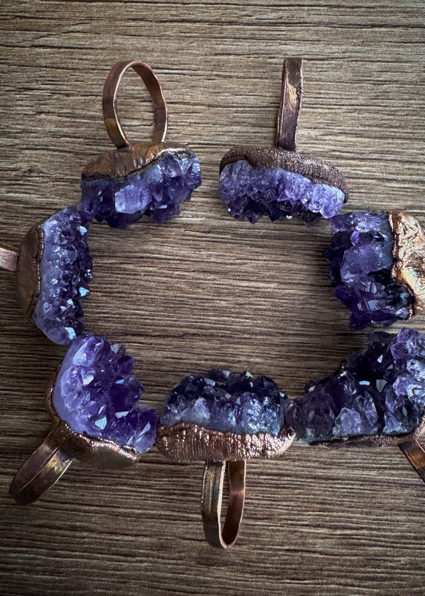 Amethyst druse rings. Various sizes available.