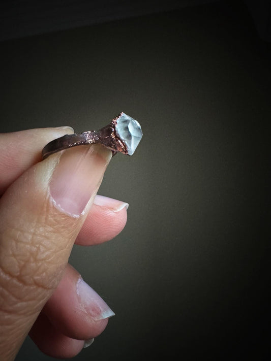 Solitario con diamantino di Herkimer.