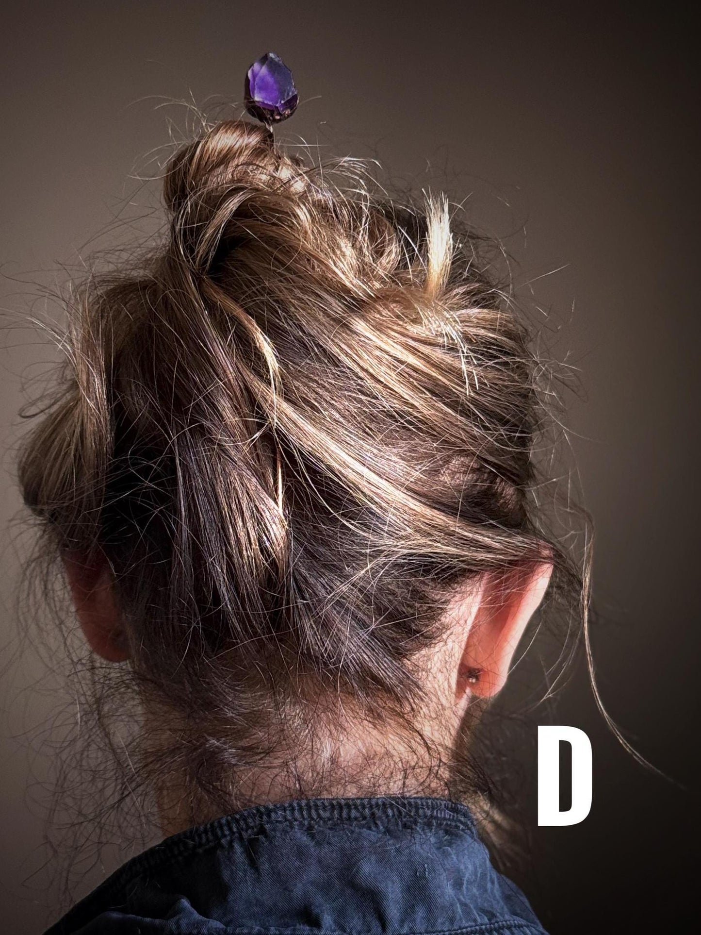 Spillone in rame per capelli con pietre preziose