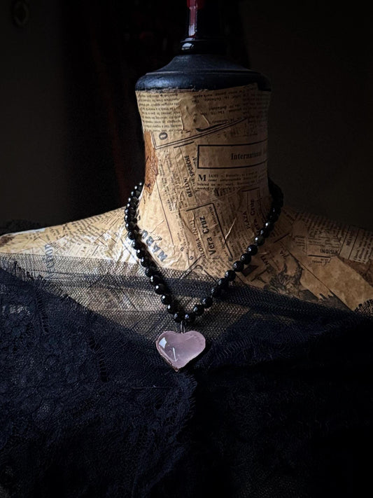 Collana Girocollo in Ossidiana con ciondoli vari