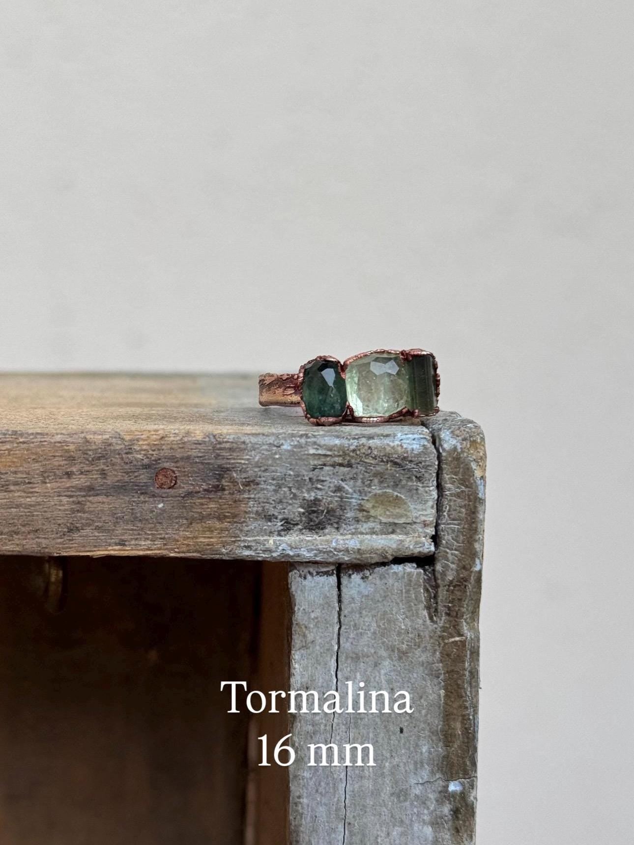 Anelli con pietre miste di tormalina acquamarina