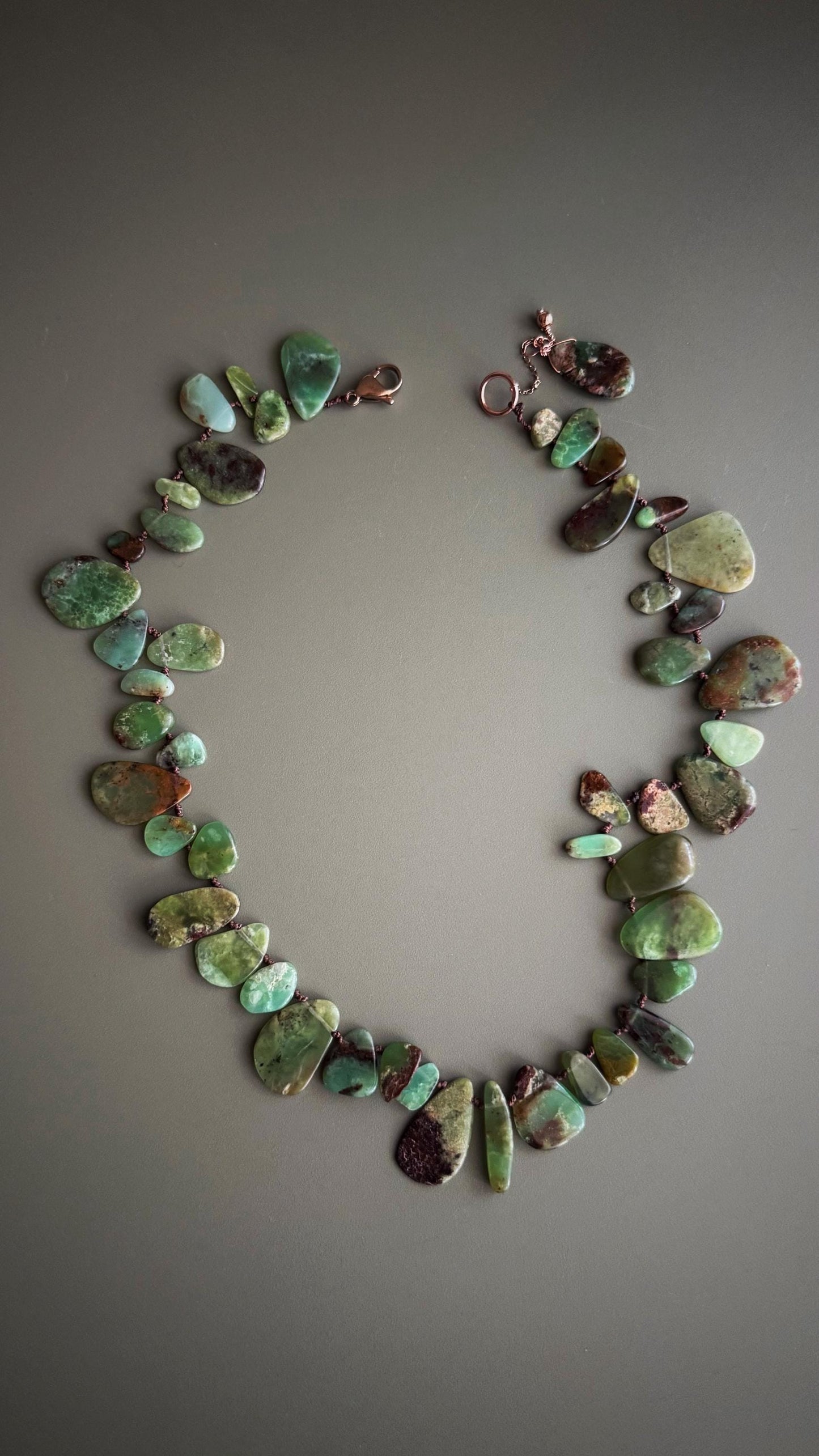 Collana in Crisoprasio naturale