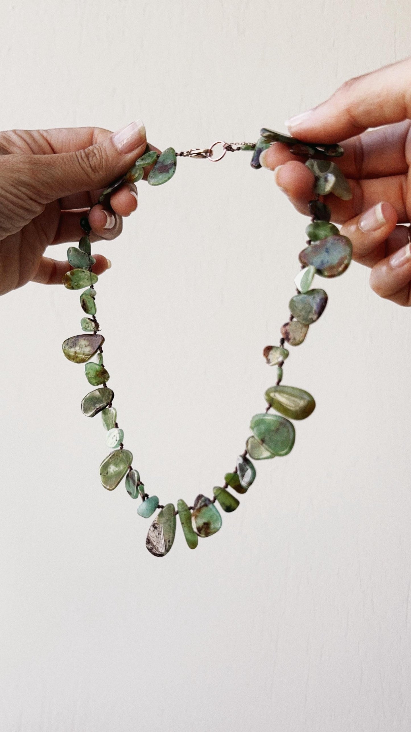 Collana in Crisoprasio naturale