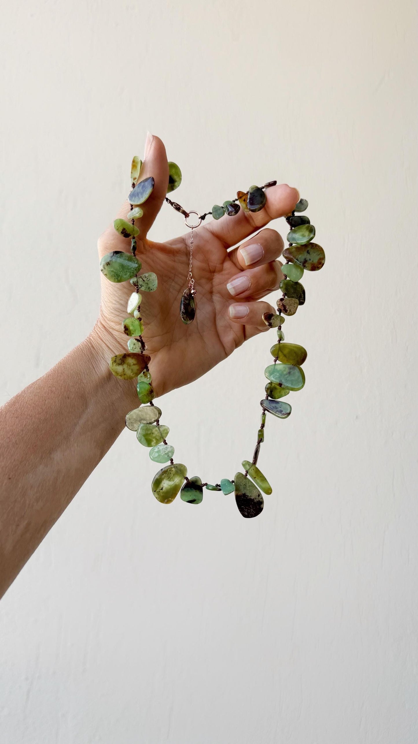 Collana in Crisoprasio naturale