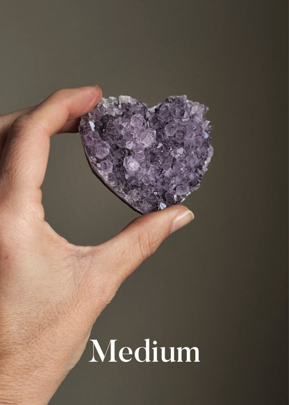 Cuori in ametista naturale – decorazione minerale artistica – Ebbijoux