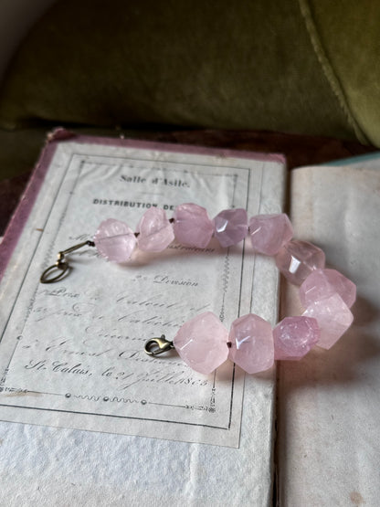Colorful Natural Stone Bracelet - Amethyst Rose Quartz Aquamarine