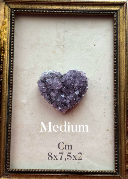 Cuore medio in drusa di ametista – 8x7,5 cm – Ebbijoux