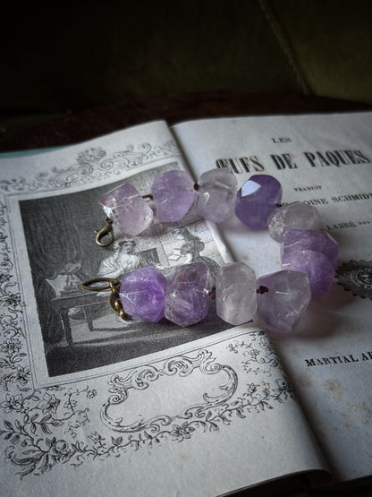 Colorful Natural Stone Bracelet - Amethyst Rose Quartz Aquamarine