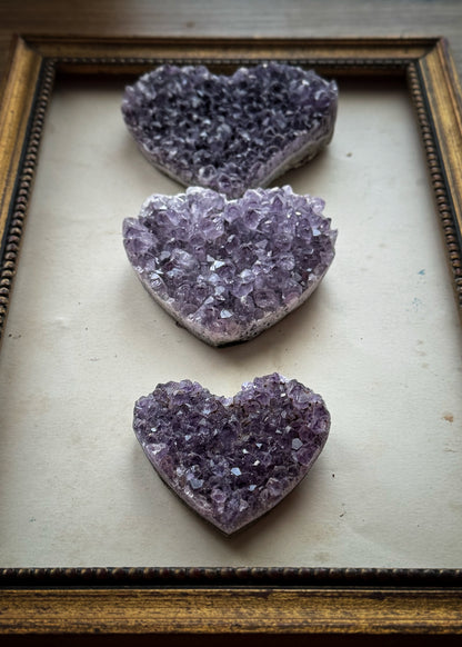 Drusa di ametista a forma di cuore – pezzi unici artigianali – Ebbijoux