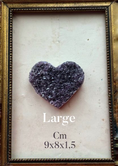 Cuore grande in ametista naturale – superficie cristallina – Ebbijoux