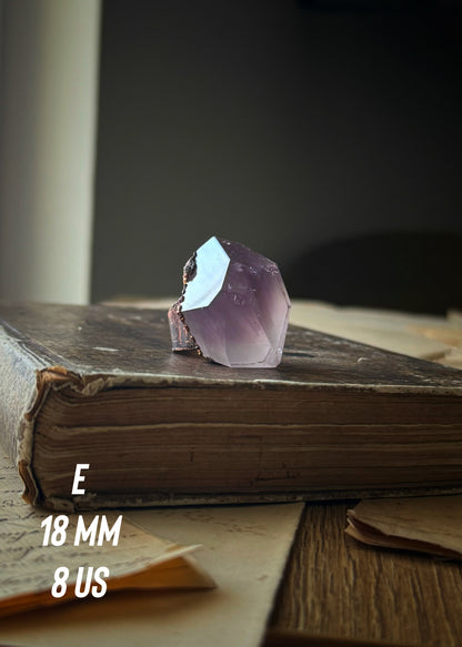 Ring with large Amethyst stone Size 6-7-8-10