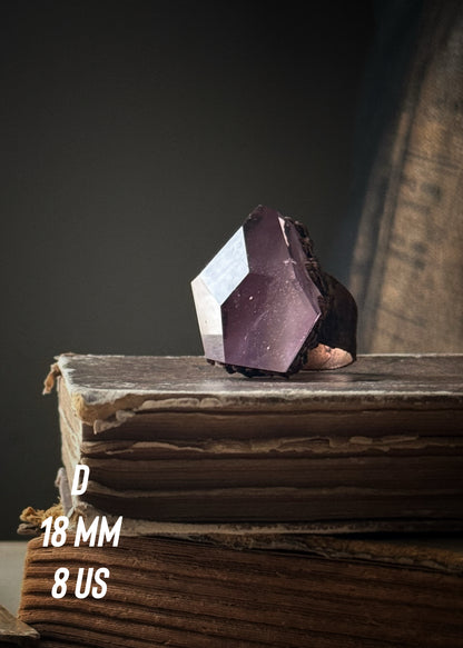 Ring with large Amethyst stone Size 6-7-8-10