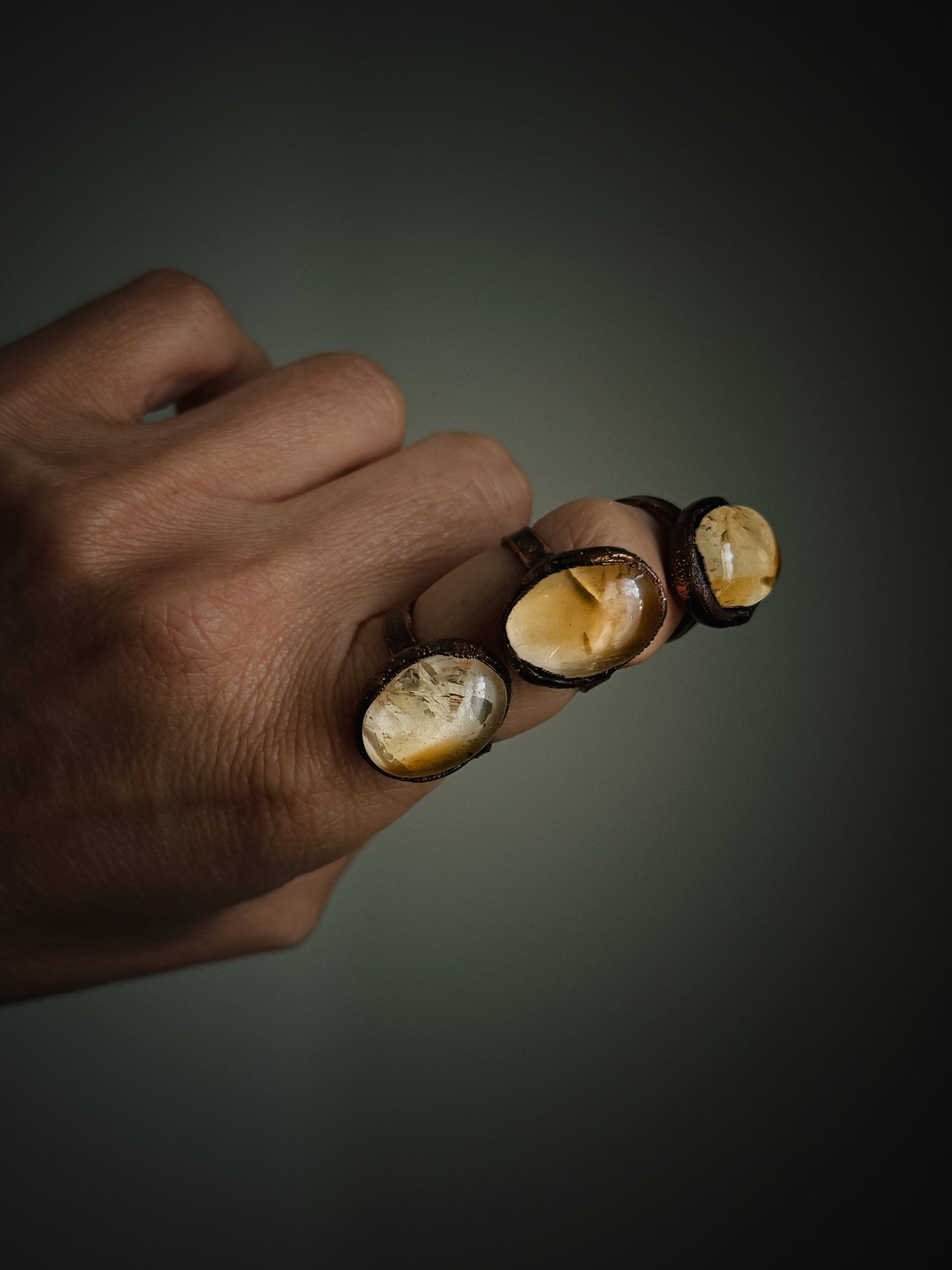 Citrine quartz ring Size 5-7-8 US