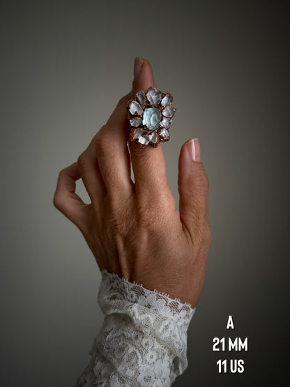 Herkimer e acquamarina sfaccettata, fatto a mano — Ebbijoux