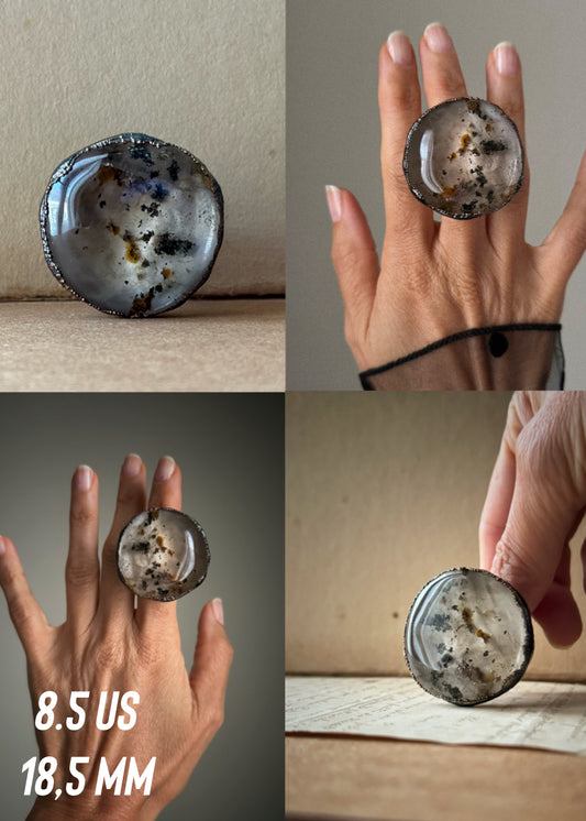 Lodolite Quartz Copper Rings — Various sizes available