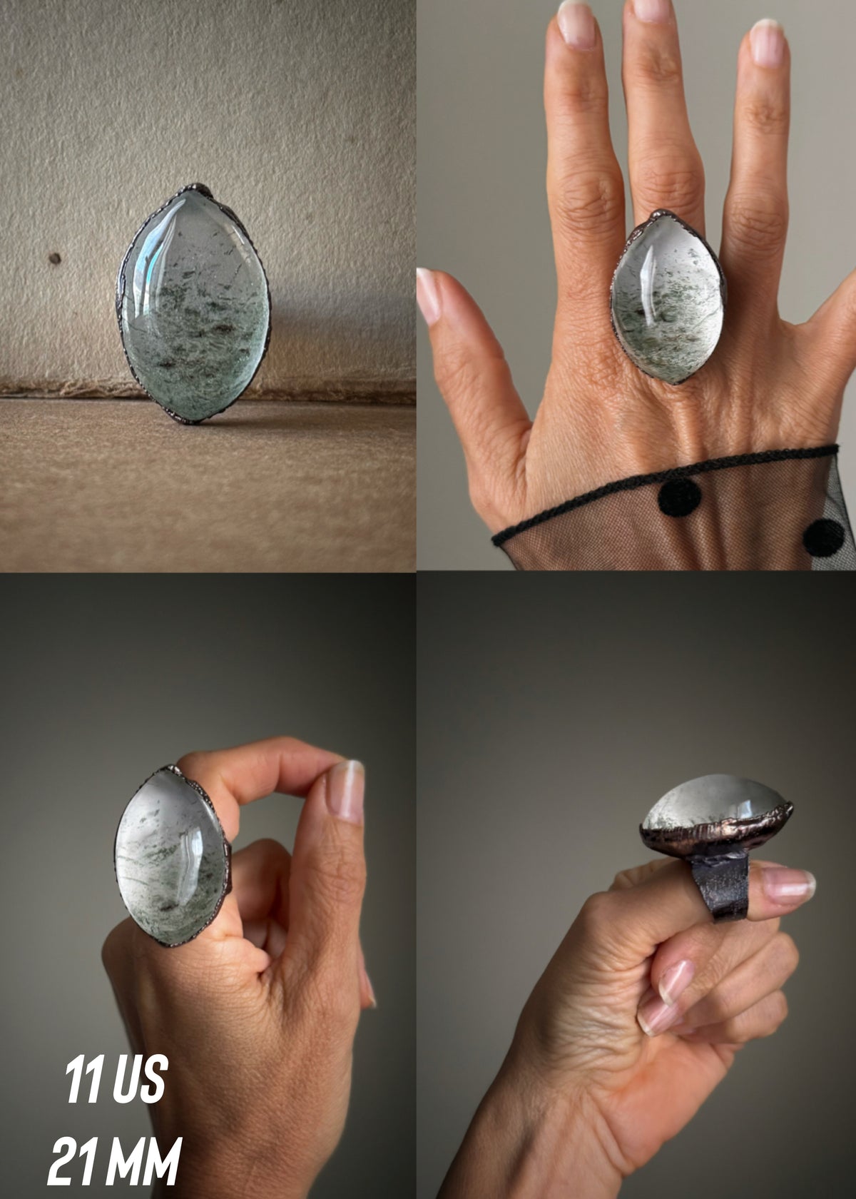 Lodolite Quartz Copper Rings — Various sizes available