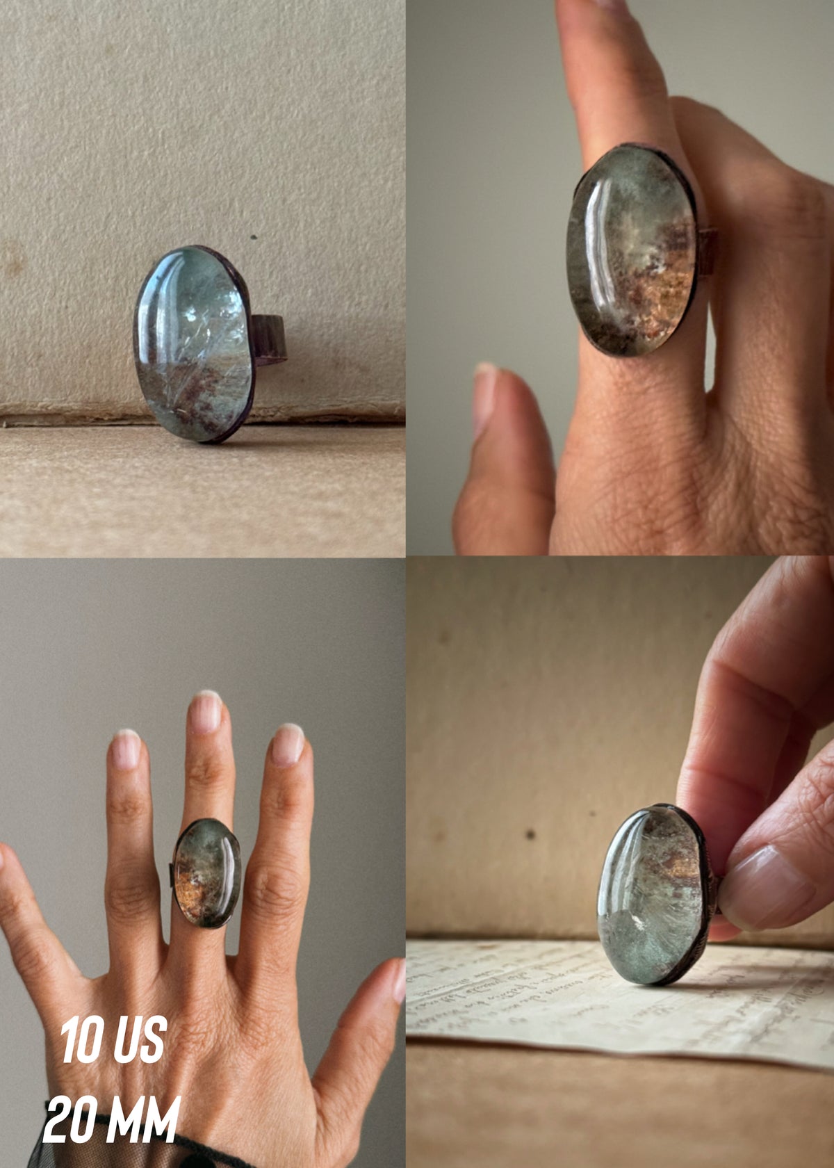 Lodolite Quartz Copper Rings — Various sizes available