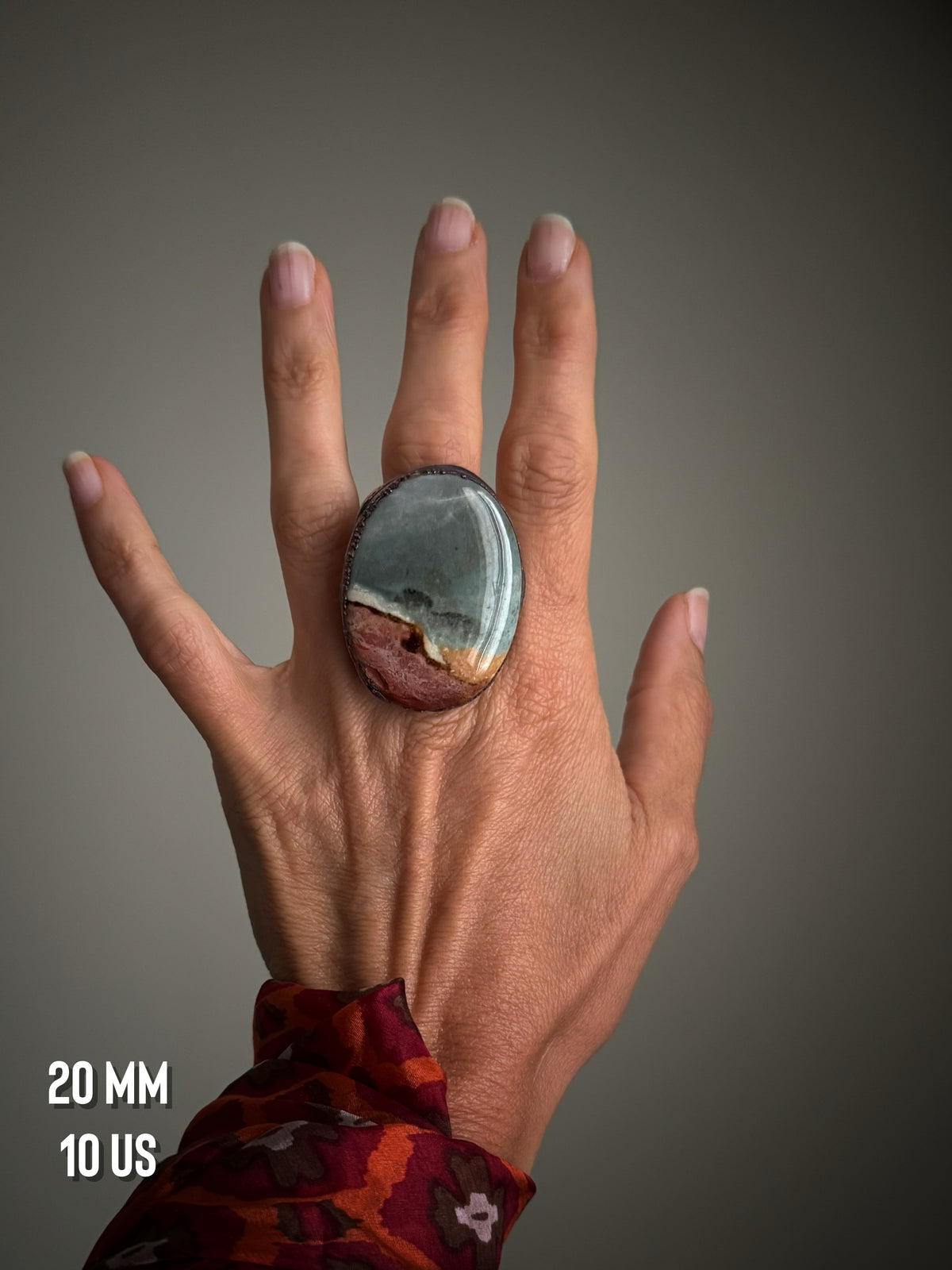 Anello con Diaspro variegato — Misure 8-9-10us