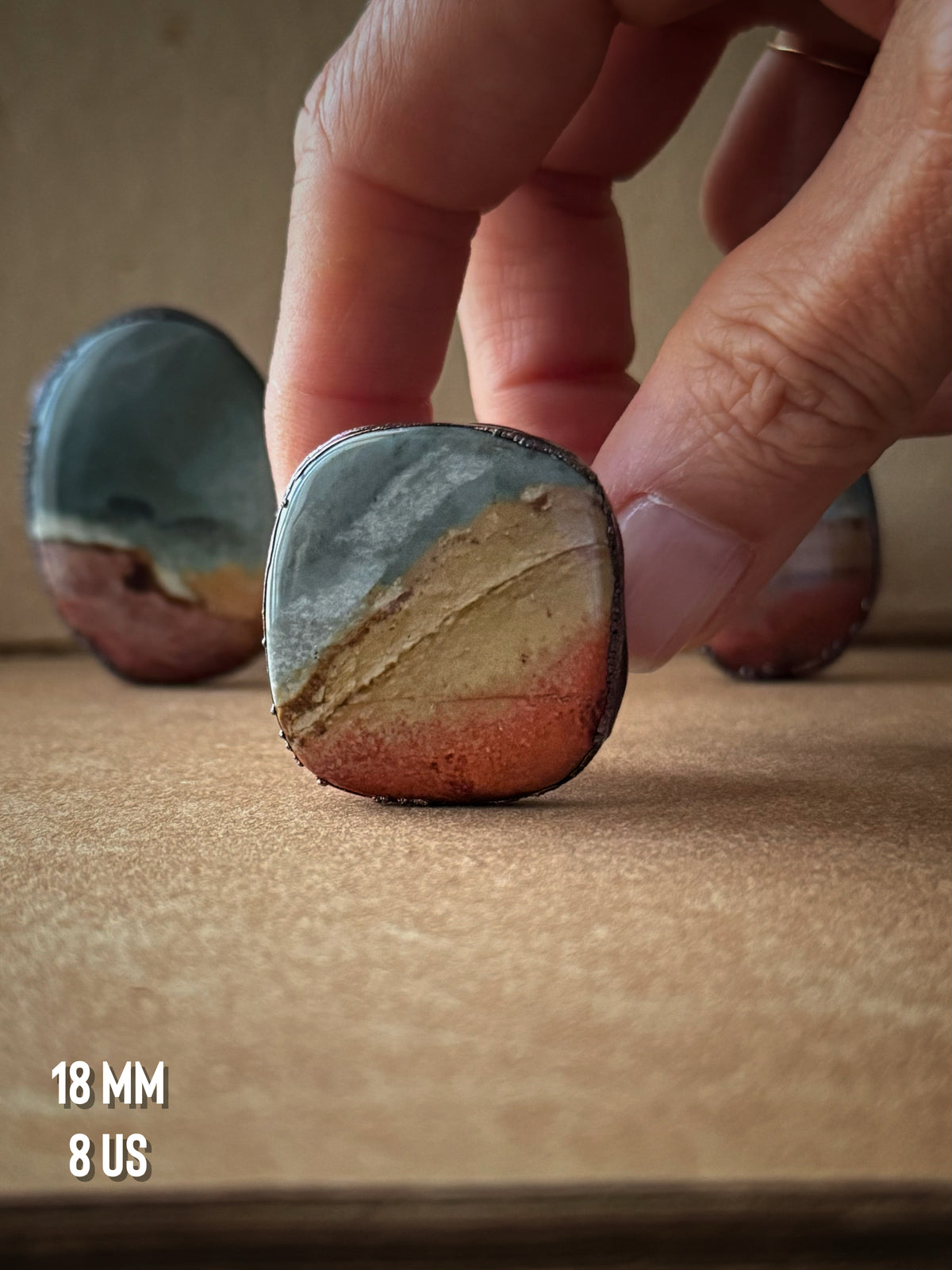 Anello con Diaspro variegato — Misure 8-9-10us