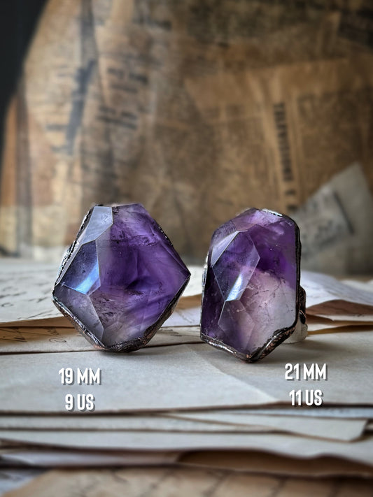 Amethyst ring, sizes 9 and 11