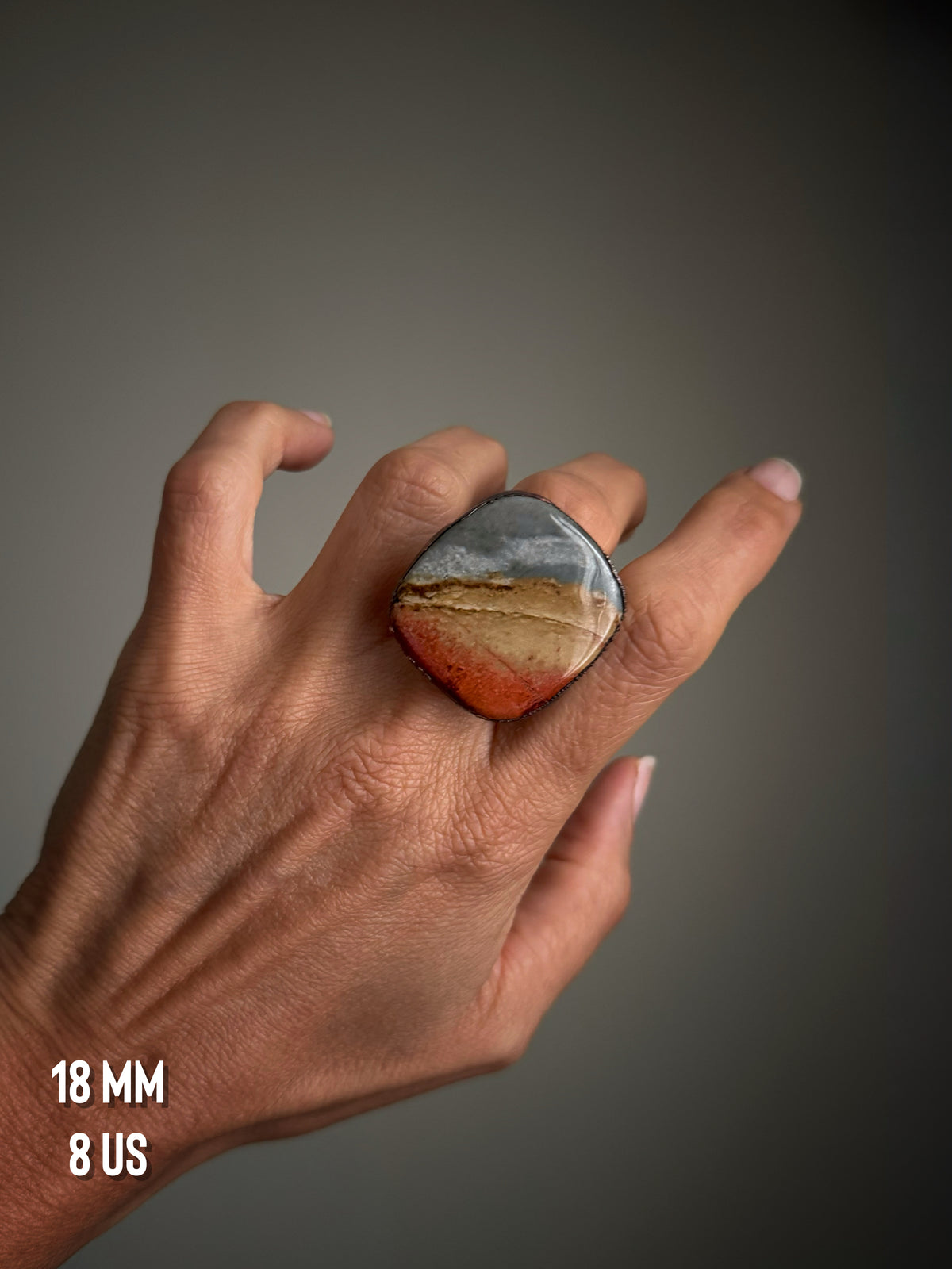 Anello con Diaspro variegato — Misure 8-9-10us