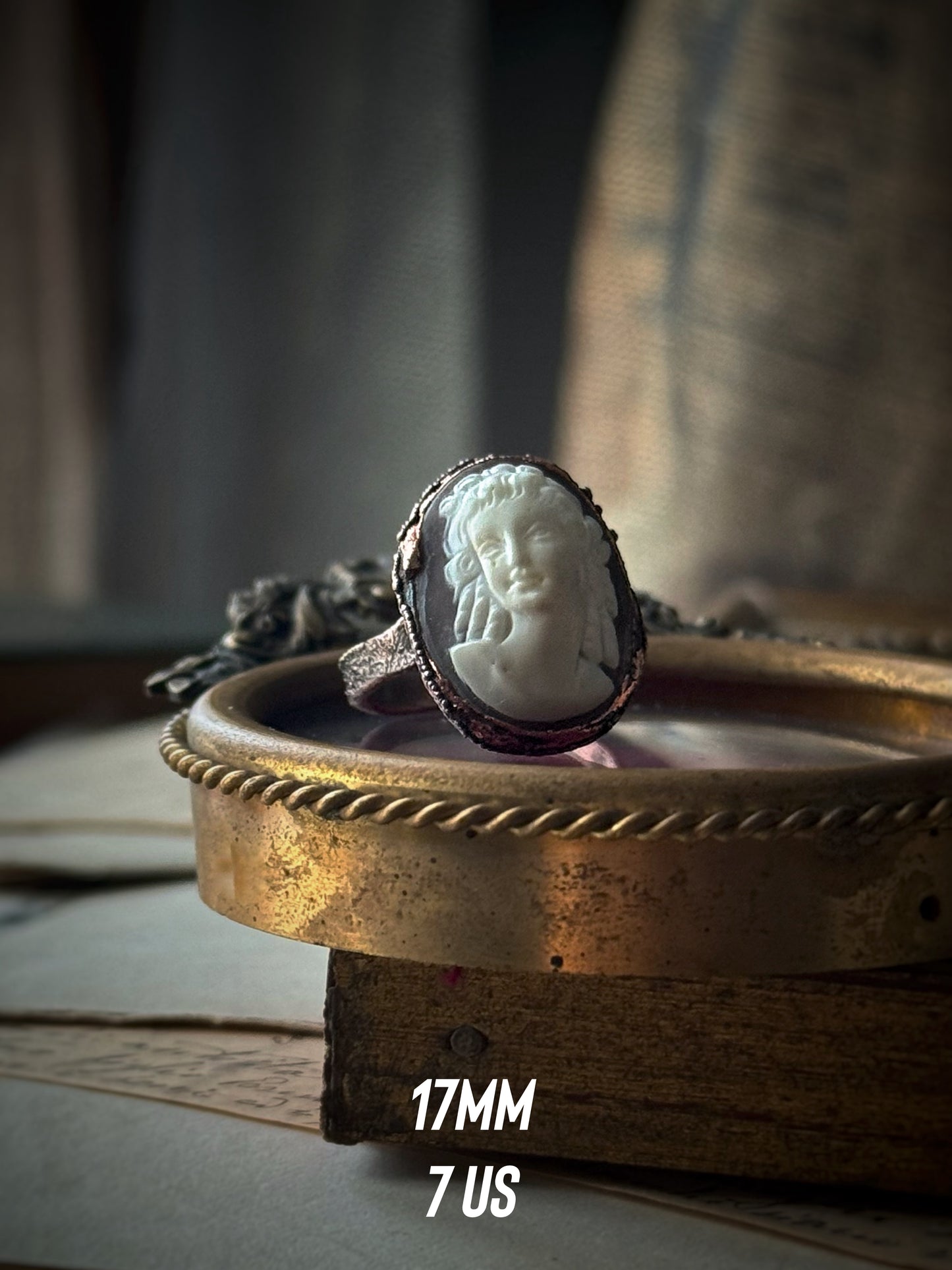 Anello Cammeo Antico in Rame - mis. 7-8-9