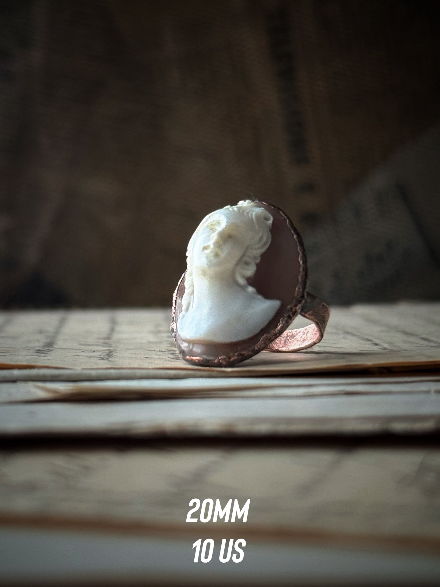 Anello Cammeo Antico in Rame - mis. 7-8-9