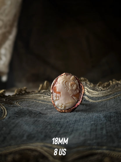 Ring with large antique cameo - sizes 6-8-9-10