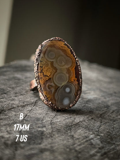 Mexican Agate ring collection Sizes 6-7-10
