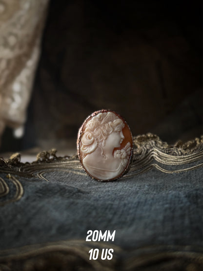 Ring with large antique cameo - sizes 6-8-9-10