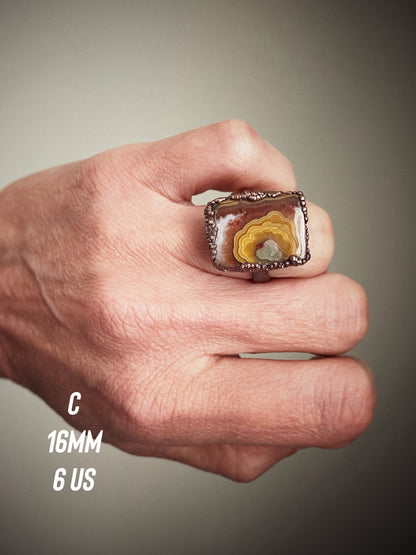 Mexican Agate ring collection Sizes 6-7-10