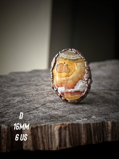 Mexican Agate ring collection Sizes 6-7-10