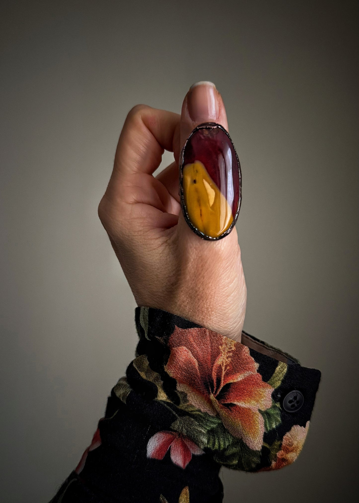 Anello in rame con Mookaite mis. 9