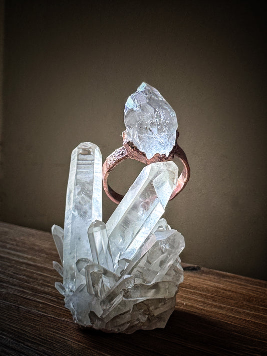 Anello con quarzo Enhydro mis.8