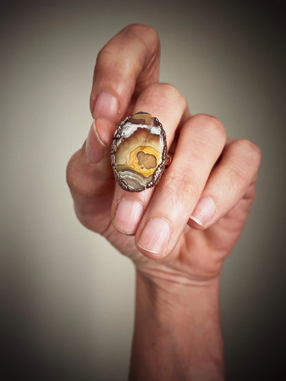 Mexican Agate ring collection Sizes 6-7-10