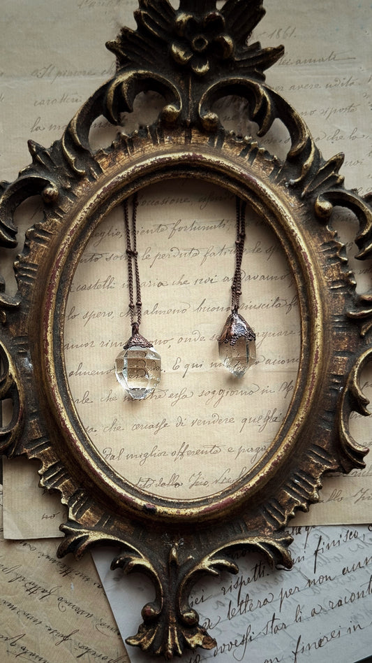 Copper Pendant with Natural Herkimer Quartz
