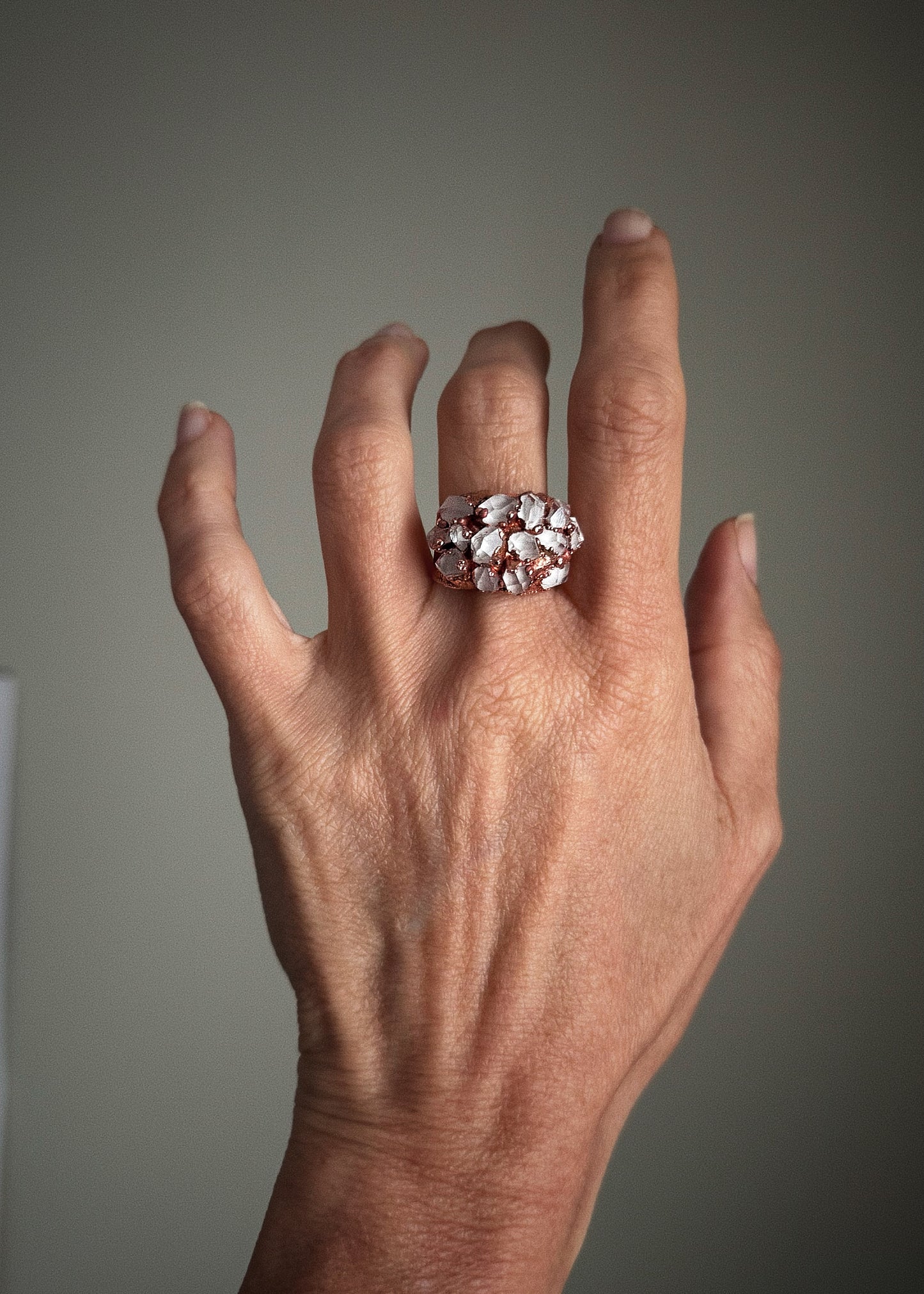 Anello Fascia Herkimer in Rame – Quarzi Grezzi - Diverse misure