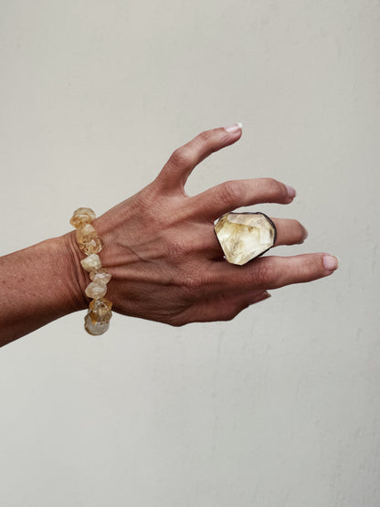 Copper ring with citrine size 7